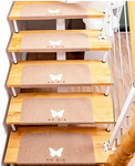 tapis papillon pour marche escalier taupe beige