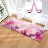 tapis de yoga avec papillon et sangle de transport