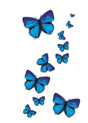 tatouage papillon de couleur bleu symbolisme
