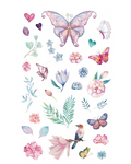 tatouage papillon romantique printemps oiseau fleurs coeur