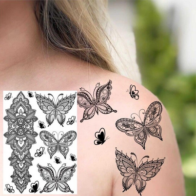 tatouage papillon a coller sur la peau