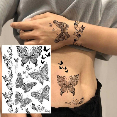 tatouage pour poignet avec papillon