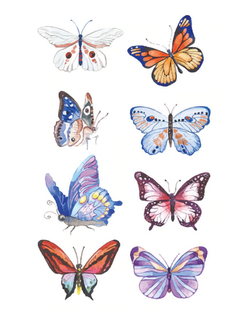 tatouages de papillons ephemeres