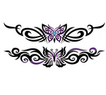 tatouage ephemere avec papillon et tribal