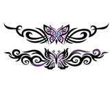 tatouage ephemere avec papillon et tribal
