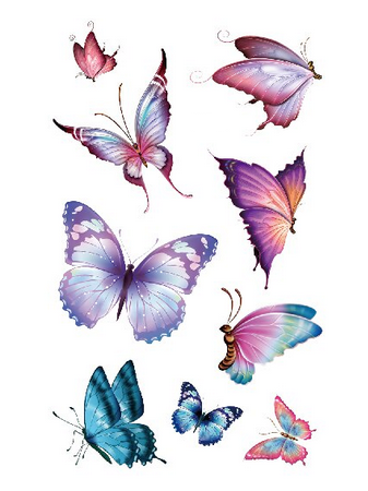 tatouage papillon de couleurs original et fantaisie
