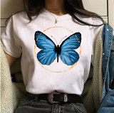t shirt papillon bleu symbole
