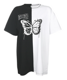 t shirt bicolore papillon
